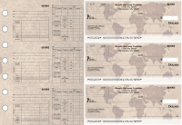 World Map Multipurpose Invoice Payroll Designer Business Checks | BU3-7CDS26-MIP