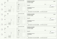 Green Knit Dual Purpose Voucher Business Checks | BU3-7GRN02-DPV