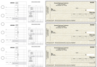 Tan Parchment Itemized Disbursement Payroll Business Checks | BU3-7TPM01-IDP