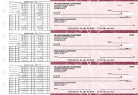 Burgundy Marble Payroll Business Checks | BU3-BMA01-PAY