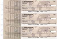 World Map Multi Purpose Designer Business Checks | BU3-CDS26-DEP