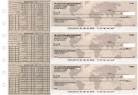World Map Payroll Designer Business Checks | BU3-CDS26-PAY