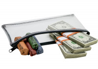Clear Zipper Bank Bag, 5.5" X 10.5" | CUR-021