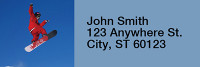 Snowboarding Narrow Address Labels | LRRSPO-14