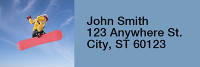 Snowboarding Narrow Address Labels | LRRSPO-14