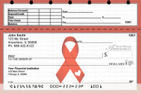 Heart Disease Awareness Ribbon Top Stub Personal Checks | TSRIB-16