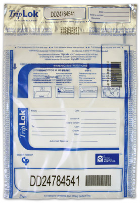 Clear TripLok Deposit Bag with Pocket, 9'' X 12''  | BAG-10