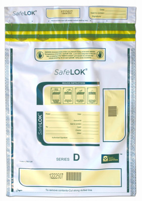 White SafeLok Deposit Bag, 12'' X 16'' | BAG-33