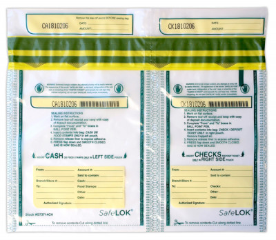 Horizontal Twin SafeLok Deposit Bag, 13.5'' X 10'' | BAG-34