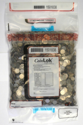 Clear Dual Handle CoinLok Deposit Bag, 14.5'' X 25''  | BAG-41