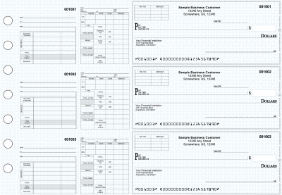 Blue Knit Multipurpose Invoice Payroll Business Checks | BU3-7BLU02-MIP