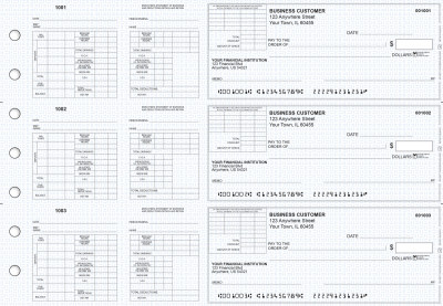 Blue Knit Multi-Purpose Corner Voucher Business Checks | BU3-7BLU02-MPV