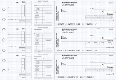 Blue Knit Payroll Invoice Business Checks | BU3-7BLU02-PIN