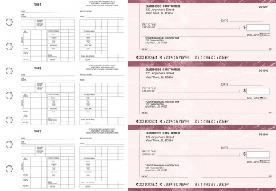 Burgundy Marble Multi-Purpose Counter Signature Business Checks | BU3-7BMA01-MPC