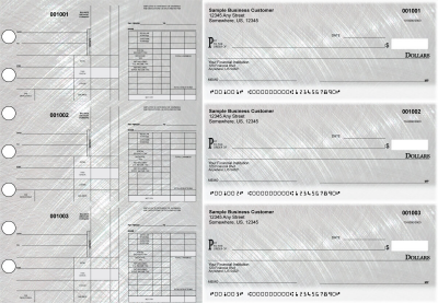 Brushed Metal Disbursement Payroll Designer Business Checks | BU3-7CDS23-FSP