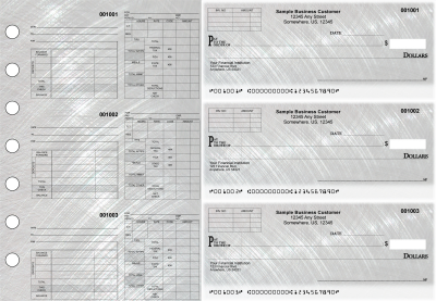 Brushed Metal Multipurpose Invoice Payroll Designer Business Checks | BU3-7CDS23-MIP