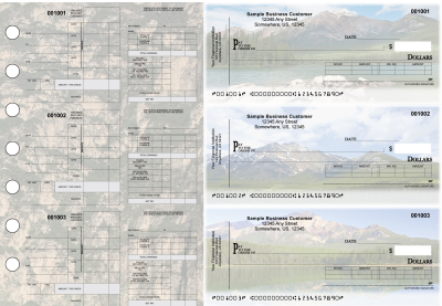 Scenic Mountains Itemized Disbursement Payroll Designer Business Check | BU3-7CDS29-IDP
