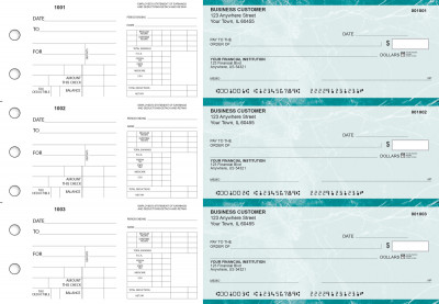 Teal Marble Dual Purpose Voucher Business Checks | BU3-7EMA01-DPV