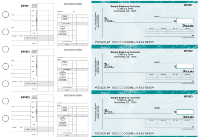 Teal Marble Itemized Disbursement Payroll Business Checks | BU3-7EMA01-IDP
