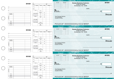 Teal Marble Multipurpose Invoice Payroll Business Checks | BU3-7EMA01-MIP