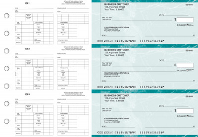 Teal Marble Multi-Purpose Counter Signature Business Checks | BU3-7EMA01-MPC