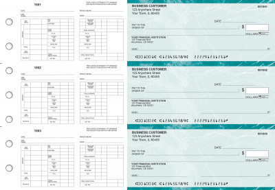 Teal Marble Multi-Purpose Hourly Voucher Business Checks | BU3-7EMA01-MPH