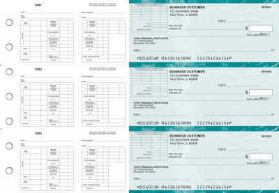 Teal Marble Multi-Purpose Corner Voucher Business Checks | BU3-7EMA01-MPV