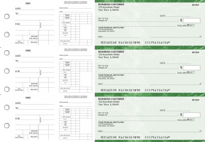 Green Marble Dual Purpose Voucher Business Checks | BU3-7GMA01-DPV