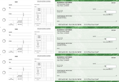 Green Marble Dual Purpose Voucher Business Checks | BU3-7GMA01-DPV