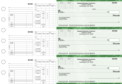 Green Marble Multipurpose Invoice Payroll Business Checks | BU3-7GMA01-MIP