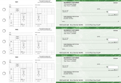 Green Marble Multi-Purpose Counter Signature Business Checks | BU3-7GMA01-MPC