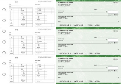 Green Marble Multi-Purpose Hourly Voucher Business Checks | BU3-7GMA01-MPH