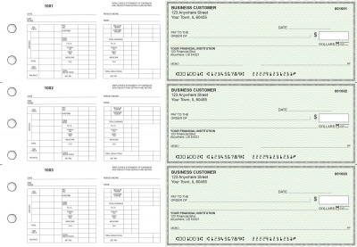 Green Safety Multi-Purpose Hourly Voucher Business Checks | BU3-7GRN01-MPH