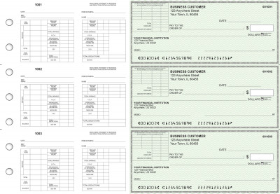 Green Safety Multi-Purpose Corner Voucher Business Checks | BU3-7GRN01-MPV