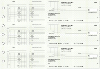 Green Knit Multi-Purpose Corner Voucher Business Checks | BU3-7GRN02-MPV