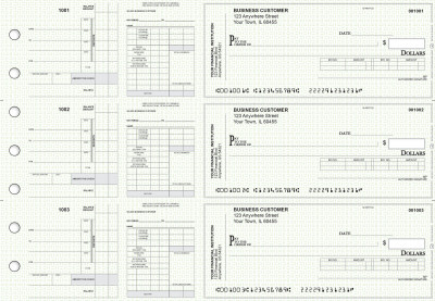 Green Knit Payroll Invoice Business Checks | BU3-7GRN02-PIN