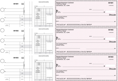 Pink Safety Disbursement Payroll Business Checks | BU3-7PSF01-FSP