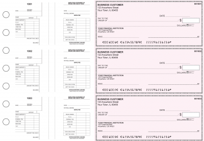 Pink Safety Multi-Purpose Salary Voucher Business Checks | BU3-7PSF01-MPS