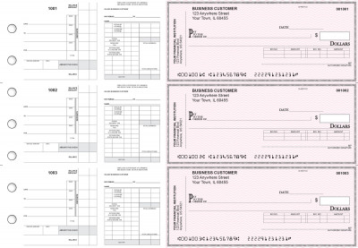 Pink Safety Payroll Invoice Business Checks | BU3-7PSF01-PIN