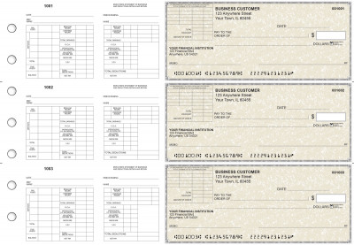 Tan Parchment Multi-Purpose Corner Voucher Business Checks | BU3-7TPM01-MPV