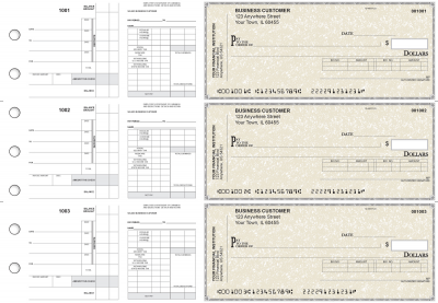 Tan Parchment Payroll Invoice Business Checks | BU3-7TPM01-PIN