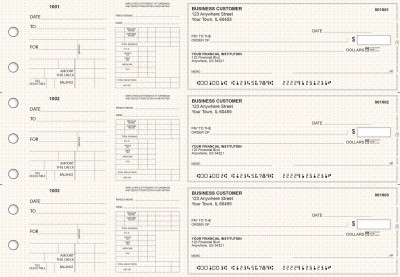 Tan Knit Dual Purpose Voucher Business Checks | BU3-7TPM02-DPV