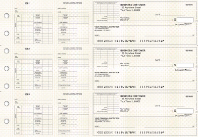 Tan Knit Multi-Purpose Corner Voucher Business Checks | BU3-7TPM02-MPV