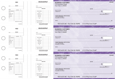 Purple Marble Multi-Purpose Salary Voucher Business Checks | BU3-7UMA01-MPS