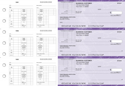 Purple Marble Multi-Purpose Corner Voucher Business Checks | BU3-7UMA01-MPV