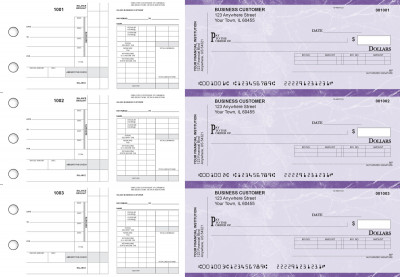 Purple Marble Payroll Invoice Business Checks | BU3-7UMA01-PIN