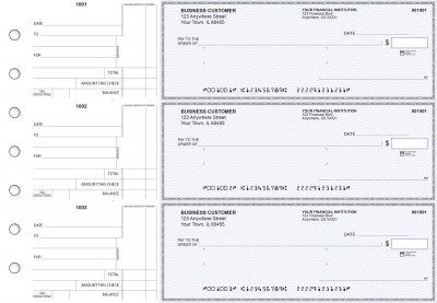 Blue Safety Standard Mailer Business Checks | BU3-BLU01-SML