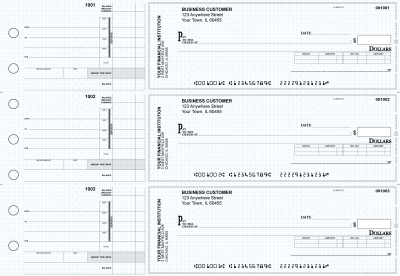 Blue Knit Invoice Business Checks | BU3-BLU02-INV