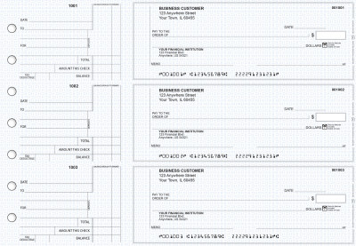 Blue Knit Standard Counter Signature Business Checks | BU3-BLU02-SCS