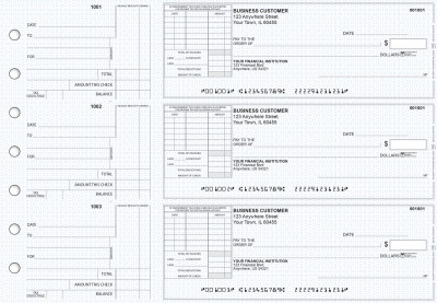 Blue Knit Standard Itemized Invoice Business Checks | BU3-BLU02-SII